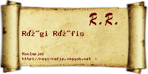 Régi Ráfis névjegykártya
